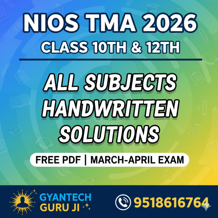 NIOS Board TMA Full Solution March–April 2026 | Hindi & English Medium | Free TMA (Tutor Marked Assignment) Solutions for Class 10th & 12th