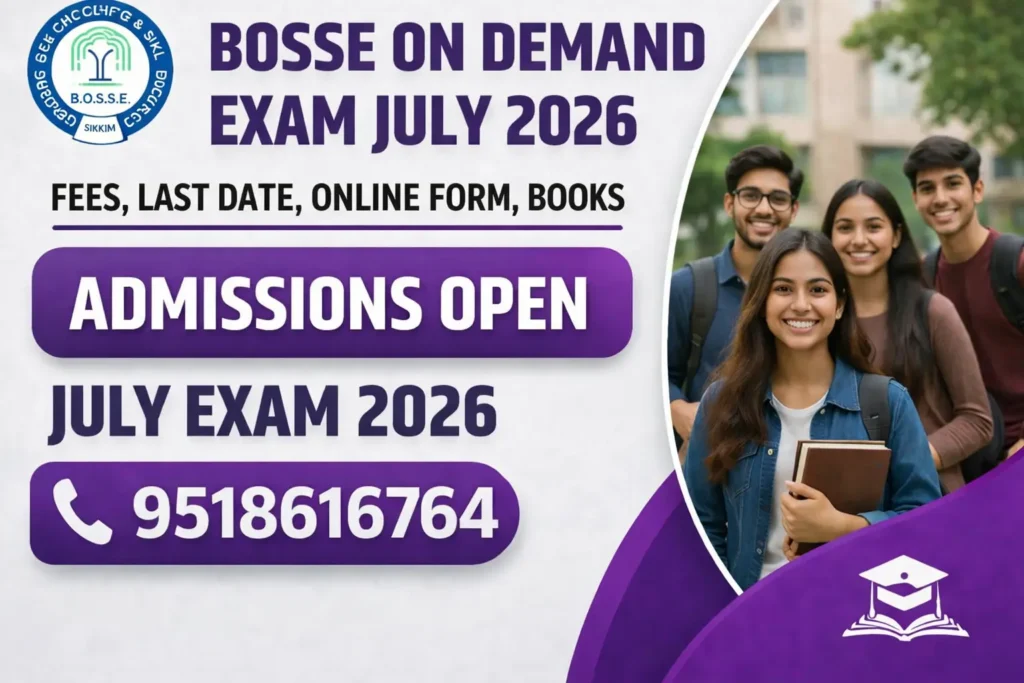 BOSSE Board On Demand Exam July 2026: Admission से Result तक पूरी जानकारी